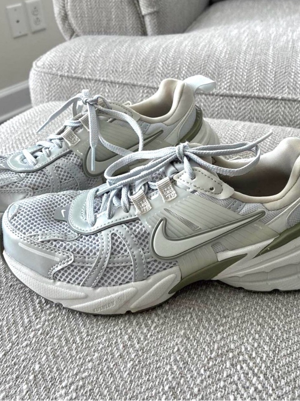 Nike Women’s V2K Silver Gray and Sage Sneakers